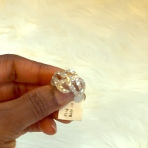 Cuffed diamond-like ring